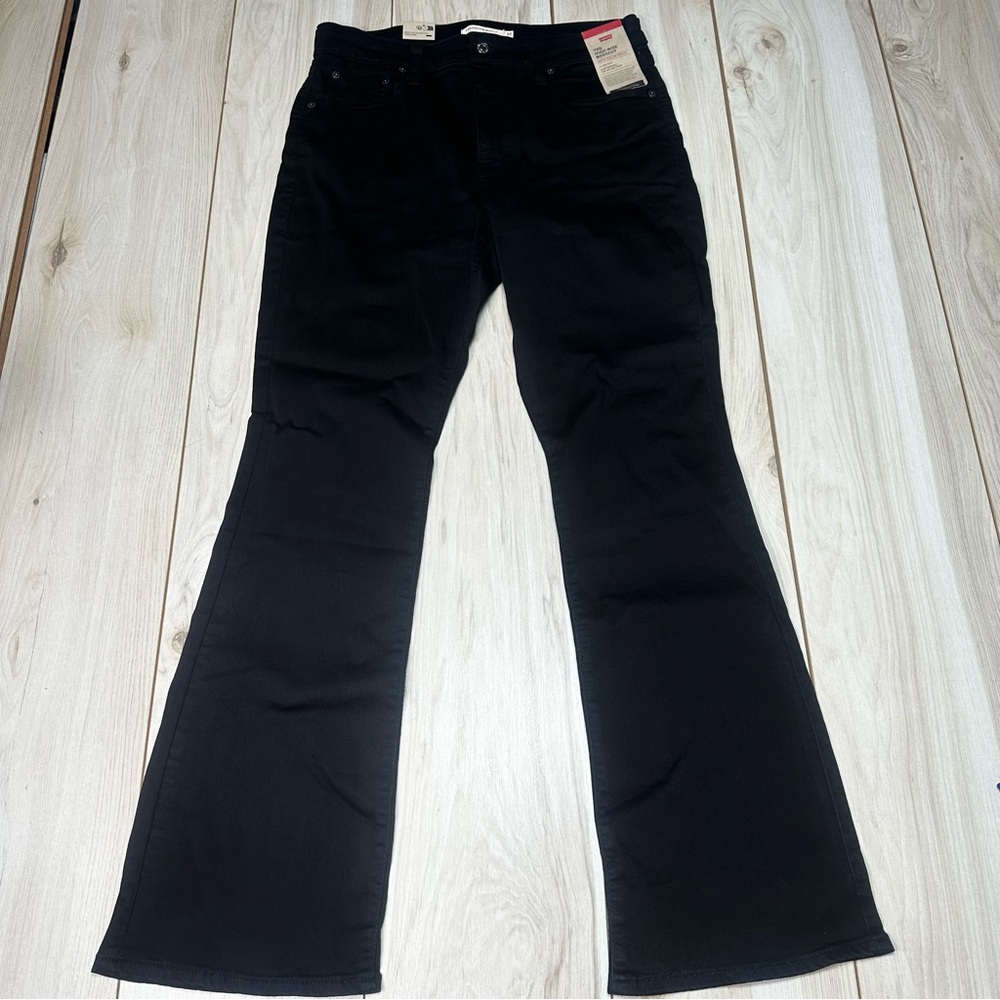 Levi's 725 High Rise Bootcut‎ Jeans Womens 32x32 Black Stellar Stretch NWT